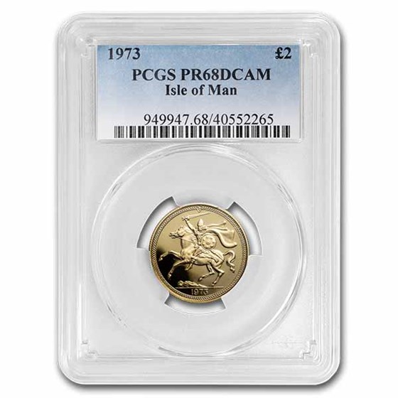1973 Isle of Man Gold 2 Pounds PR-68 PCGS 1973 Isle of Man Gold 2 Pounds PR-68 PCGS
