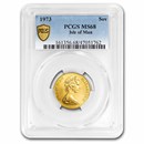 1973 Isle of Man Gold Sovereign MS-68 PCGS