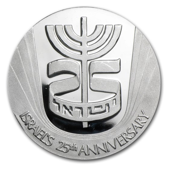 1973 Israel 1 oz Platinum Round 25th Anniversary Medal 1973 Israel 1 oz Platinum Round 25th Anniversary Medal