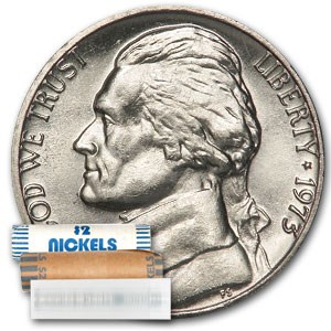 1973 Jefferson Nickel 40-Coin Roll BU