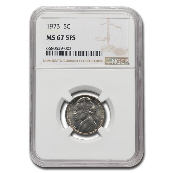 1973 Jefferson Nickel MS-67 NGC (FS) 1973 Jefferson Nickel MS-67 NGC (FS)