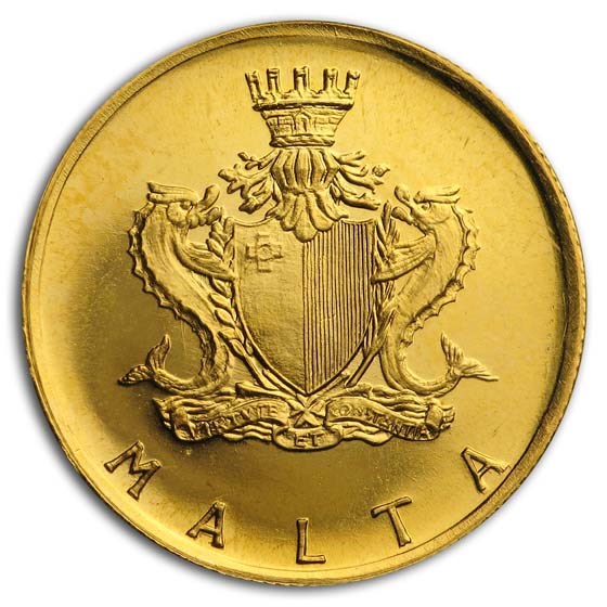 Buy 1973 Malta Gold 10 Pounds Watchtower BU APMEX