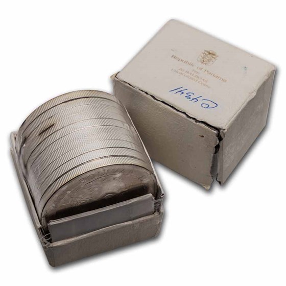 1973 Panama Silver 20 Balboas 10-Coin Roll (Sealed w/Box)