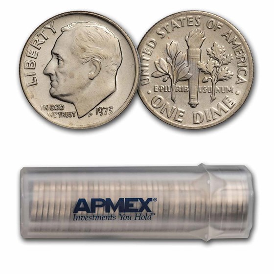 1973 Roosevelt Dime 50-Coin Roll BU 1973 Roosevelt Dime 50-Coin Roll BU