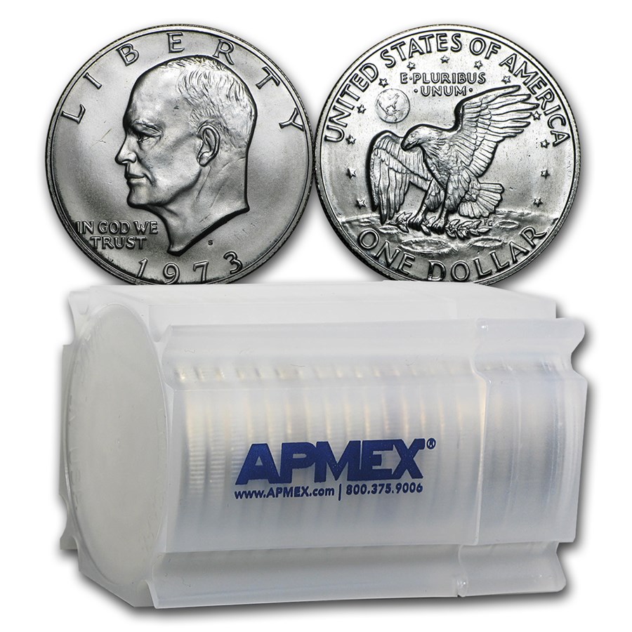 1973-S 40% Silver Eisenhower Dollar 20-Coin Roll BU