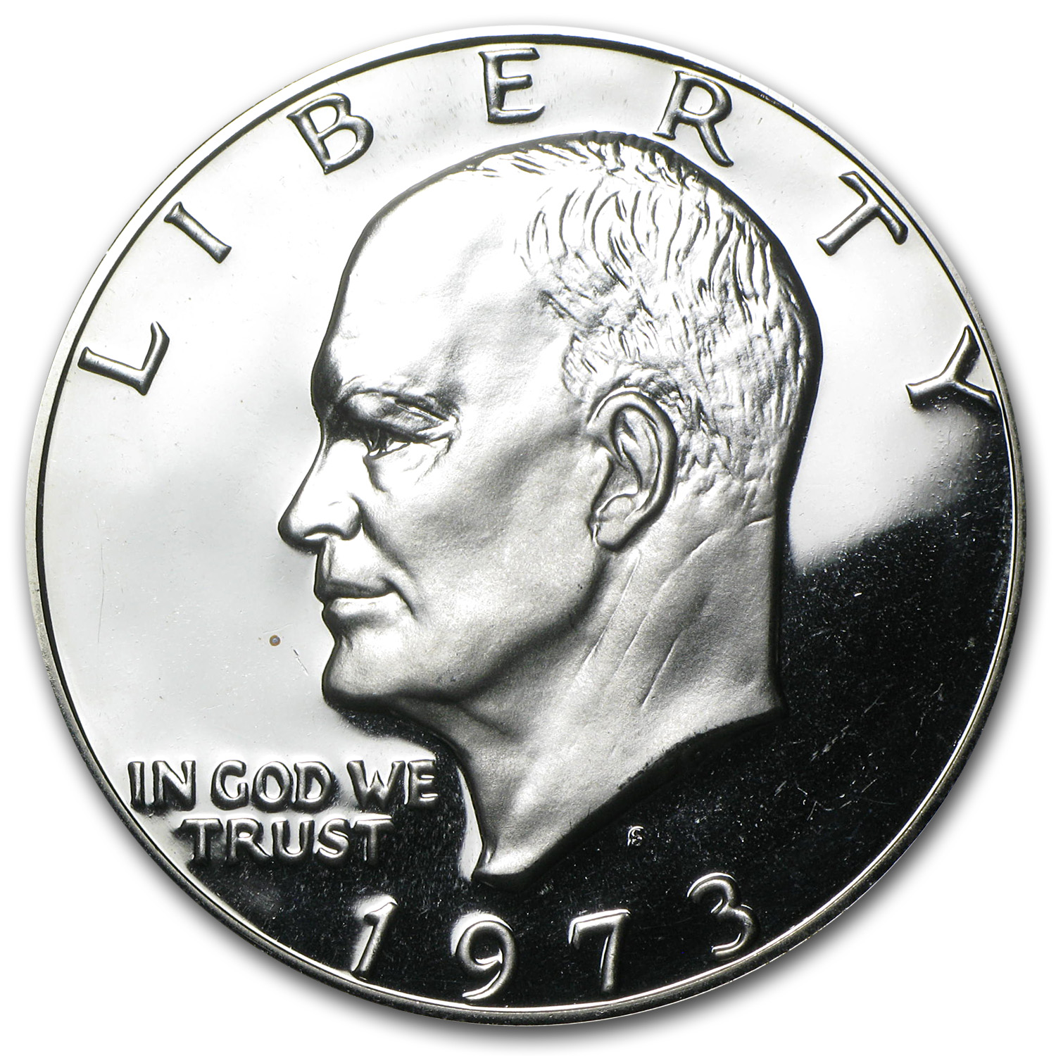 1973 S Proof Eisenhower Ike Dollar 40% Silver US Coin With Case 