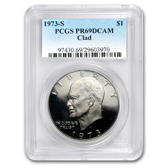 1973-S Clad Eisenhower Dollar PR-69 PCGS 1973-S Clad Eisenhower Dollar PR-69 PCGS