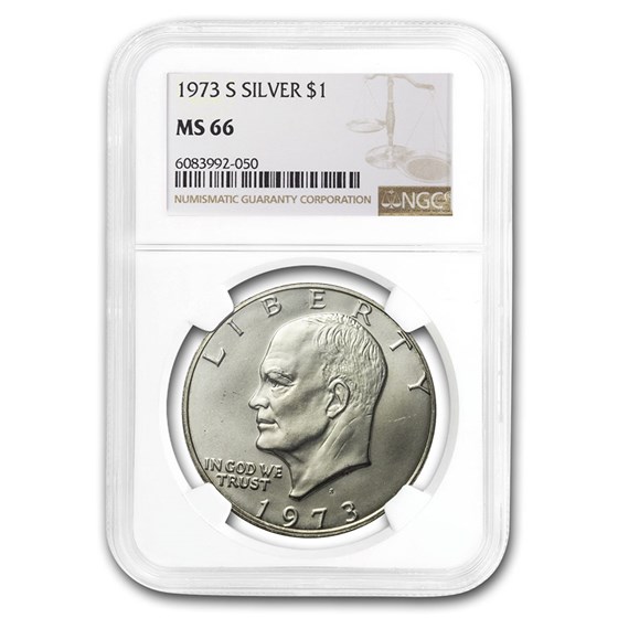 1973-S Eisenhower Silver Dollar MS-66 NGC 1973-S Eisenhower Silver Dollar MS-66 NGC