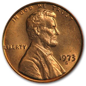 1973-S Lincoln Cent BU (Red) 1973-S Lincoln Cent BU (Red)