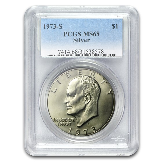 1973-S Silver Eisenhower Dollar MS-68 PCGS 1973-S Silver Eisenhower Dollar MS-68 PCGS