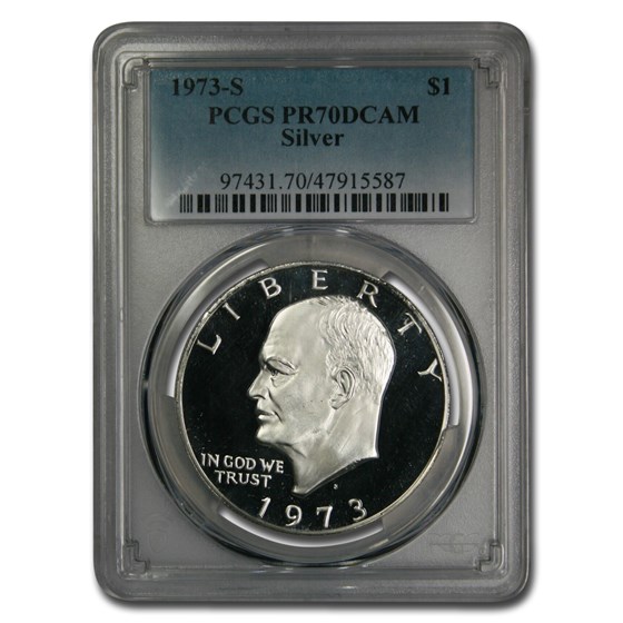 1973-S Silver Eisenhower Dollar PR-70 PCGS 1973-S Silver Eisenhower Dollar PR-70 PCGS
