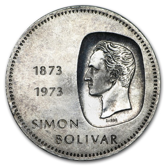 1973 Venezuela Silver 10 Bolivares 1973 Venezuela Silver 10 Bolivares