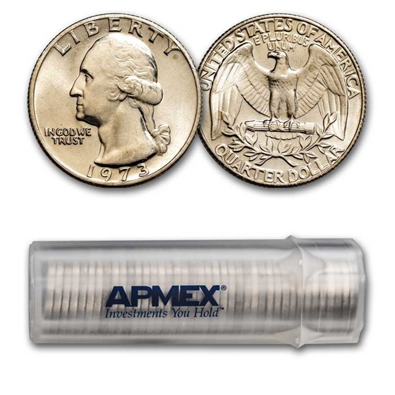 1973 Washington Quarter 40-Coin Roll BU 1973 Washington Quarter 40-Coin Roll BU