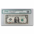 1974 $1 FRN AU-58 EPQ PMG (Fr#1908-G) Mismatched Serials
