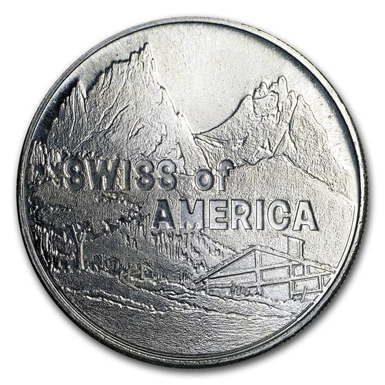 1974 1 oz Silver Round - Swiss of America (Draper Mint) 1974 1 oz Silver Round - Swiss of America (Draper Mint)