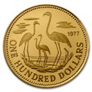 1974-1977 Bahamas Gold 100 Dollars Proof