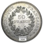 1974-1979 France Silver 50 Francs Hercules AU/BU