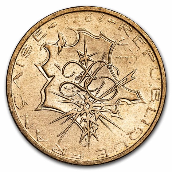 1974-1987 French Fifth Republic CU-NI-AL 5 Francs Power Lines BU 1974-1987 French Fifth Republic CU-NI-AL 5 Francs Power Lines BU