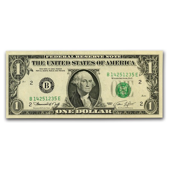 1974 (B-New York) $1.00 FRN CU (Fr#1908-B) 1974 (B-New York) $1.00 FRN CU (Fr#1908-B)