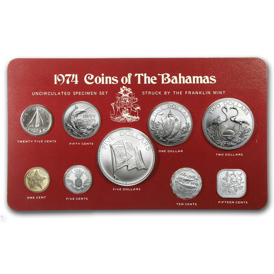 1974 Bahamas 9-Coin Specimen Set BU