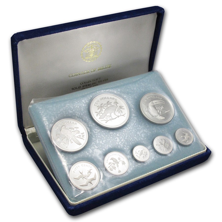 1974 Belize 8-Coin Proof Set (ASW 2.8377)
