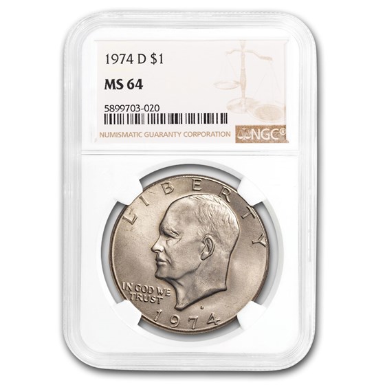 1974-D Clad Eisenhower Dollar MS-64 NGC 1974-D Clad Eisenhower Dollar MS-64 NGC