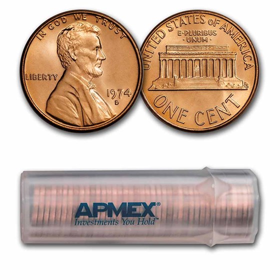 1974-D Lincoln Cent 50-Coin Roll BU 1974-D Lincoln Cent 50-Coin Roll BU