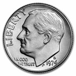 1974-D Roosevelt Dime 50-Coin Roll BU