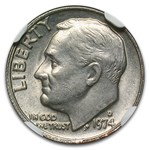 1974-D Roosevelt Dime MS 63 NGC (Rev Missing Partial Clad Layer)