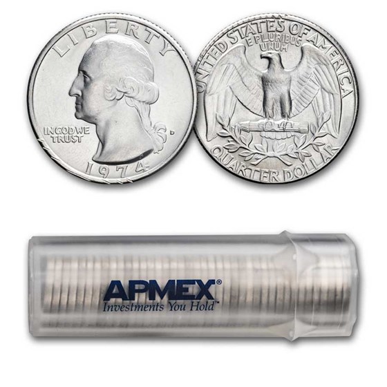 1974-D Washington Quarter 40-Coin Roll BU 1974-D Washington Quarter 40-Coin Roll BU