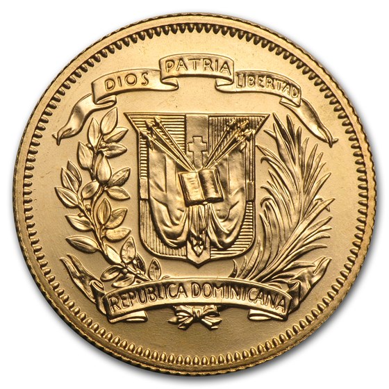 1974 Dominican Republic Gold 30 Pesos BU 1974 Dominican Republic Gold 30 Pesos BU