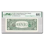 1974 (F-Atlanta) $1 FRN CU-64 EPQ PMG (Fr#1908-F) Overprint Error