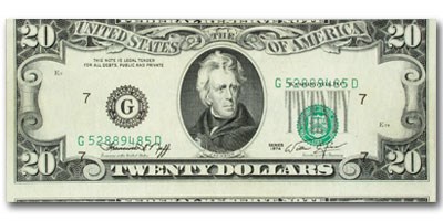 1974 (G-Chicago) $20 FRN CU (Misaligned Error) 1974 (G-Chicago) $20 FRN CU (Misaligned Error)