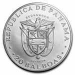 1974 Panama Silver 20 Balboas Simon Bolivar BU