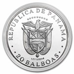 1974 Panama Silver 20 Balboas Simon Bolivar Proof