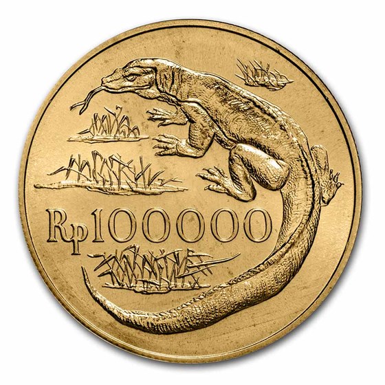 1974 Republic of Indonesia Gold 100,000 Rupiah BU 1974 Republic of Indonesia Gold 100,000 Rupiah BU