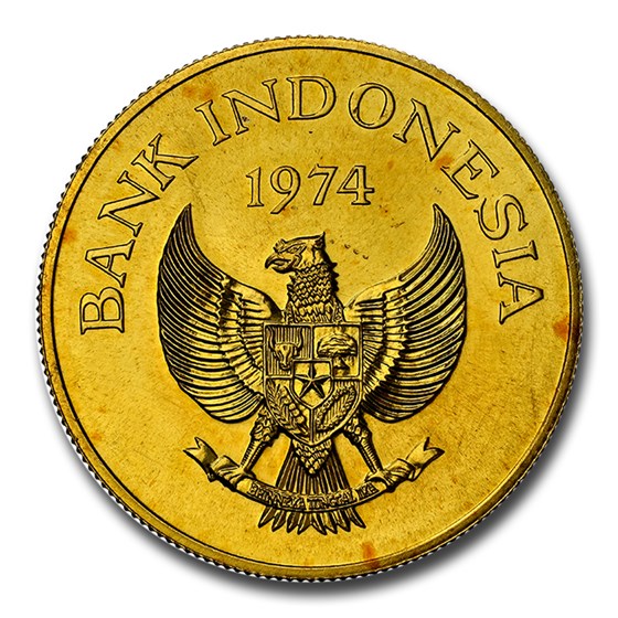 Gold Coin Rupiah Buy 1974 Republic of Indonesia Gold 100,000 Rupiah MS-67 NGC | APMEX