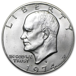 1974 dollar silver bu eisenhower apmex