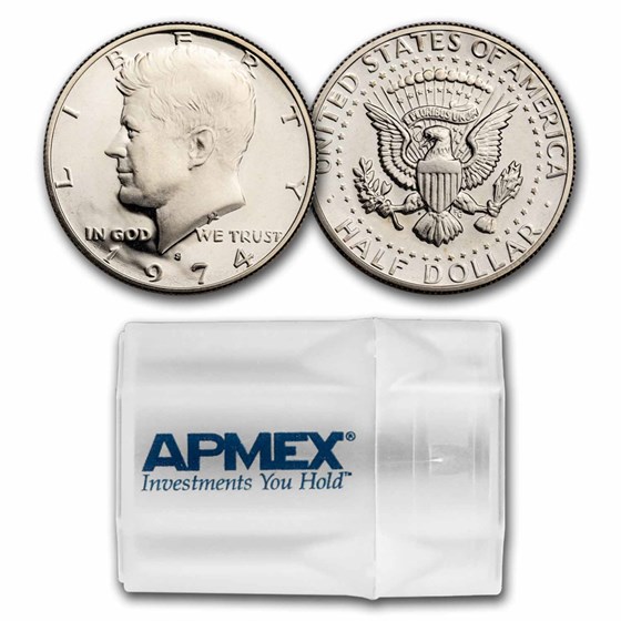 1974-S Kennedy Half Dollar 20-Coin Roll Gem Proof 1974-S Kennedy Half Dollar 20-Coin Roll Gem Proof