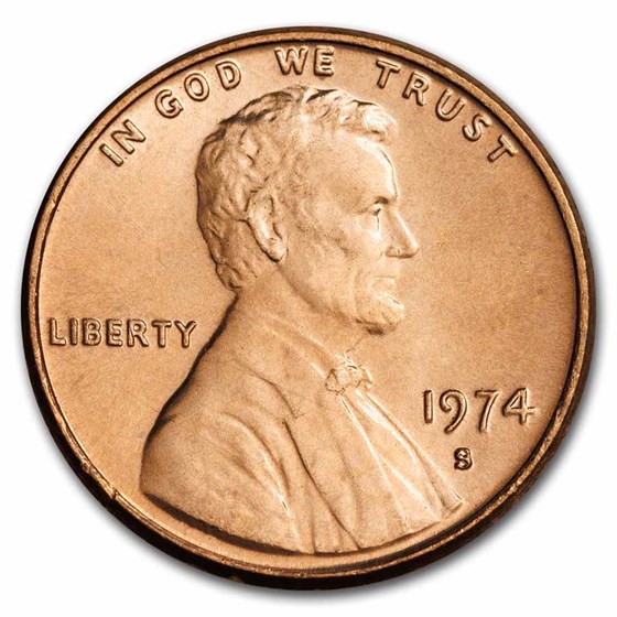 1974-S Lincoln Cent BU (Red) 1974-S Lincoln Cent BU (Red)