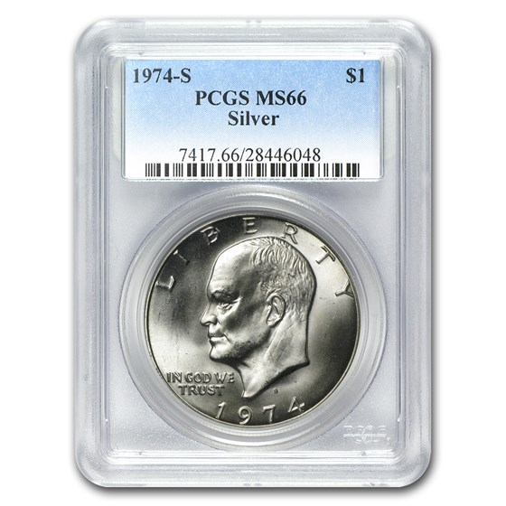 1974-S Silver Eisenhower Dollar MS-66 PCGS 1974-S Silver Eisenhower Dollar MS-66 PCGS