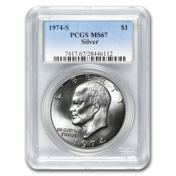 1974-S Silver Eisenhower Dollar MS-67 PCGS 1974-S Silver Eisenhower Dollar MS-67 PCGS