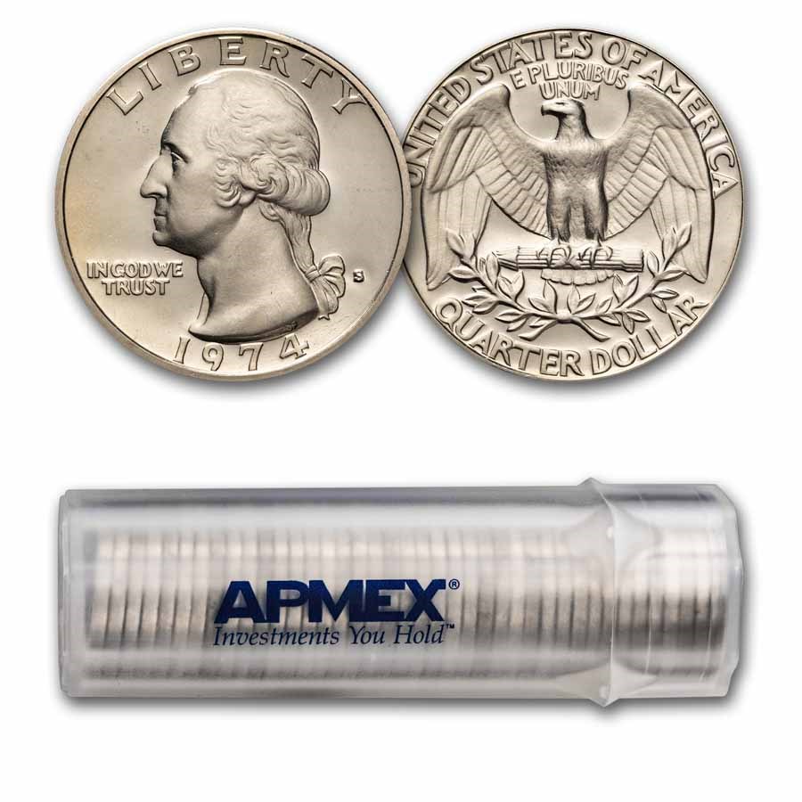 1974-S Washington Quarter 40-Coin Roll Proof