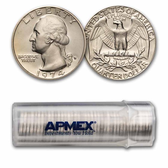 1974-S Washington Quarter 40-Coin Roll Proof 1974-S Washington Quarter 40-Coin Roll Proof