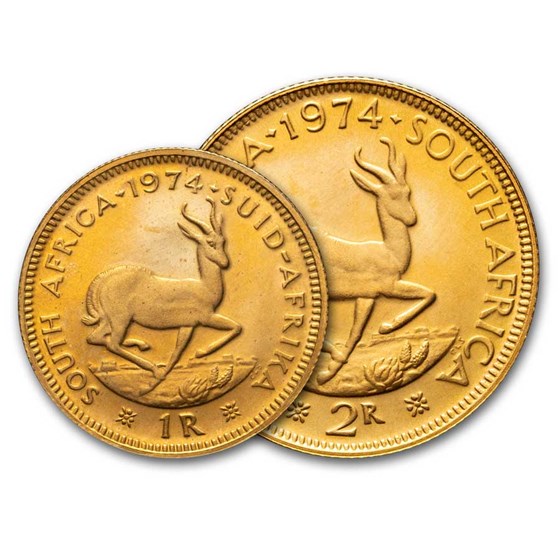 1974 South Africa 2-Coin Gold Proof Set 1974 South Africa 2-Coin Gold Proof Set