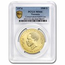 1974 Tanzania Gold 1500 Shilingi Cheetahs MS-66 PCGS