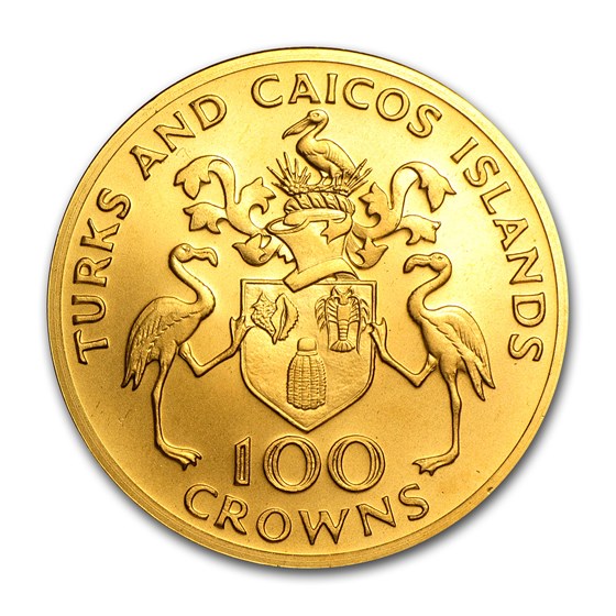 Buy 1974 Turks & Caicos Gold 100 Crowns BU/Proof | APMEX