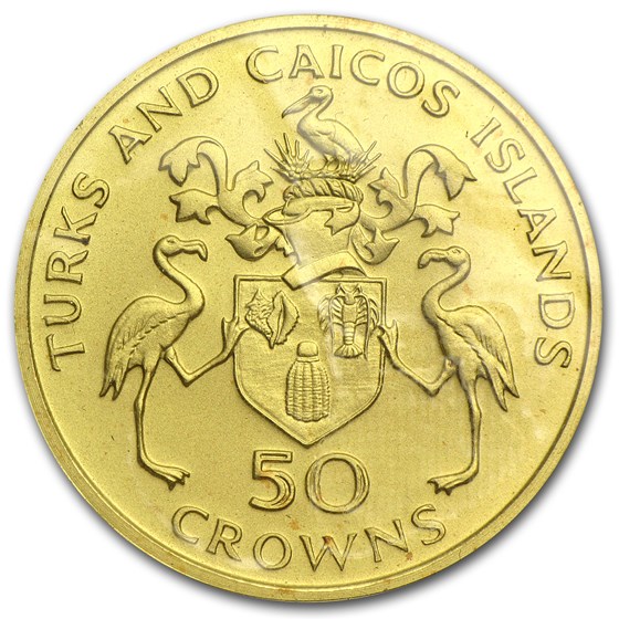 Buy 1974 Turks & Caicos Gold 50 Crowns (Matte finish) | APMEX