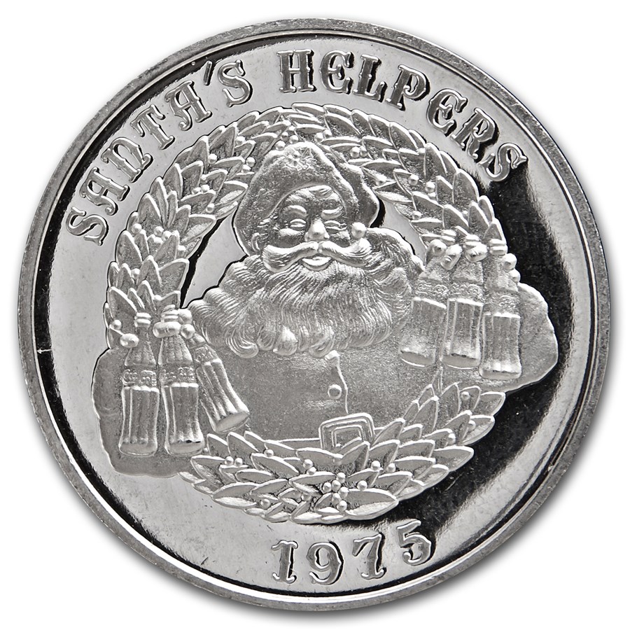 1975 1/2 oz Silver Round - Coca-Cola (Santa's Helpers)