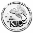 1975-78 Papua New Guinea Silver 10 Kina Bird of Paradise Proof